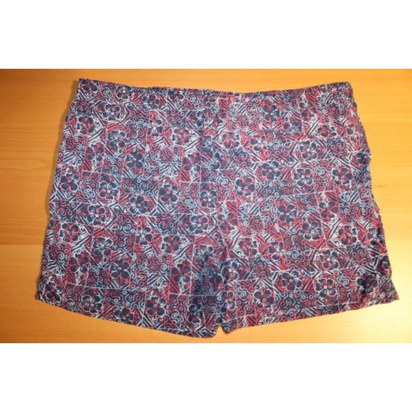 Mens Vintage Wave Zone Drawstring Mesh Lined Swim Shorts Trunks Large Floral - Picture 2 of 5